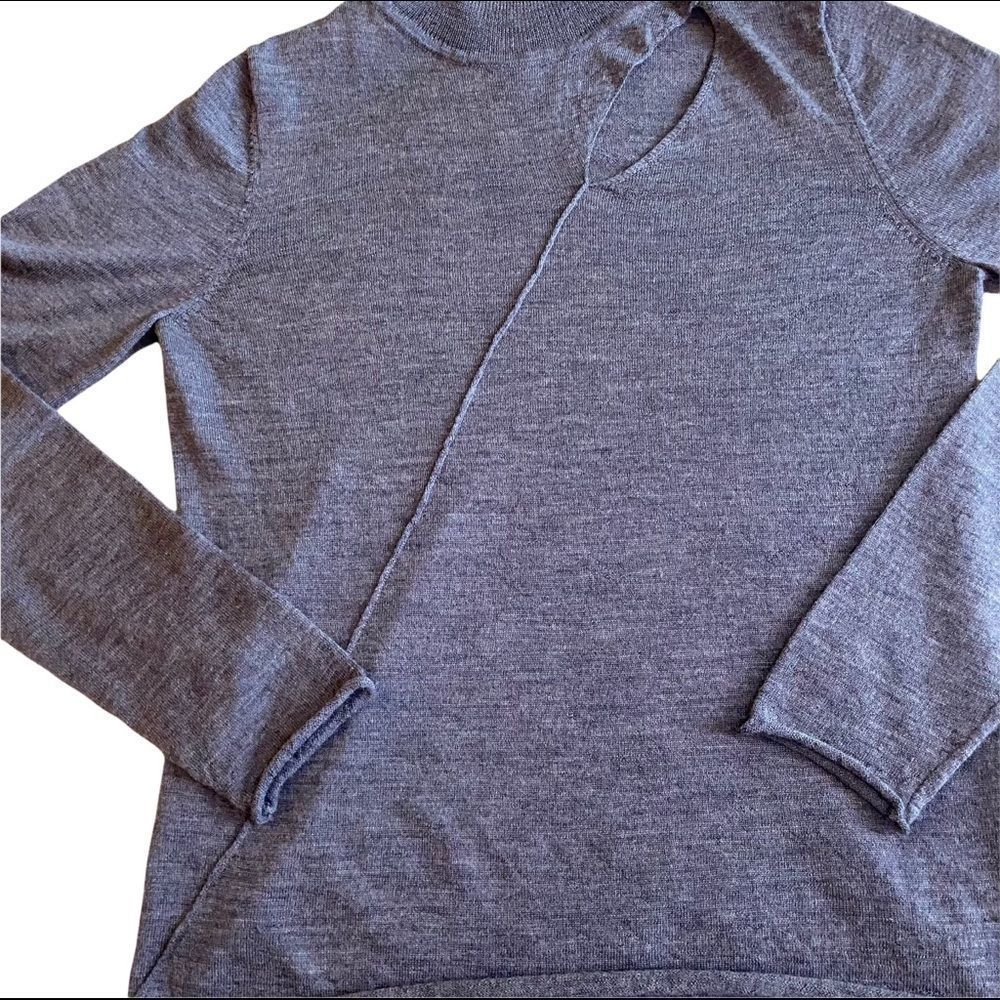 Dark Gray Max Studio Sweater with Shoulder “Rip”
